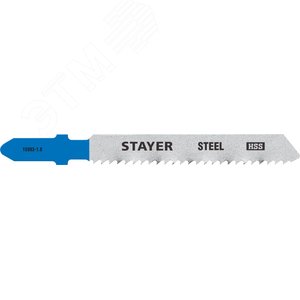 STAYER T118B, 2 шт, 50 мм / 2 мм (12TPI), T-хвост., HSS сталь, по металлу толщиной 2-6 мм, полотна для лобзика, Professional (15993-1.8)