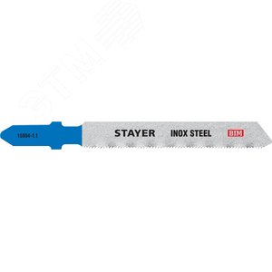 STAYER T118GF, T-хвост., Bi-Metal, по металлу 0.5-1.5 мм, шаг зуба 1.1 мм, раб. длина 50 мм, 2 шт, полотна для лобзика, Professional (15994-1.1)