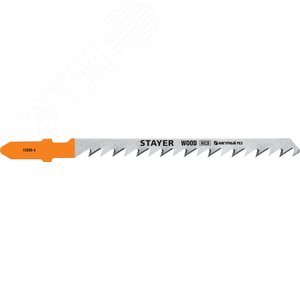 STAYER T244D, 2 шт, 75 мм / 4 мм, T-хвост., HCS сталь, фигурный рез по дереву/ДСП, полотна для лобзика, Professional (15986-4)