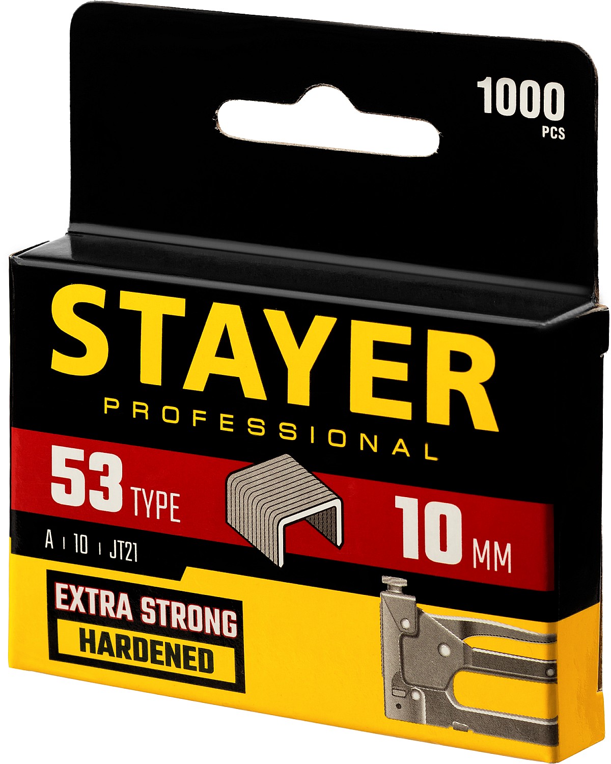 STAYER тип 53 (A/10/JT21), 10 мм, 1000 шт, калибр 23GA, скобы для степлера, Professional (3159-10)