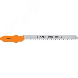 STAYER T119BO, 2 шт, 50 мм / 2 мм, T-хвост., HCS сталь, фигурный рез дерева/фанеры/ДСП, полотна для лобзика, Professional (15989-2)