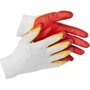 STAYER EXPERT-2, L-XL, х/б перчатки с двойным латексным обливом, повышенная износостойкость (11409-XL)