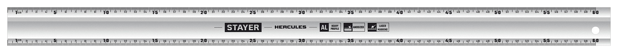 STAYER 0.6 м, алюминиевая линейка, Professional (34383-60)