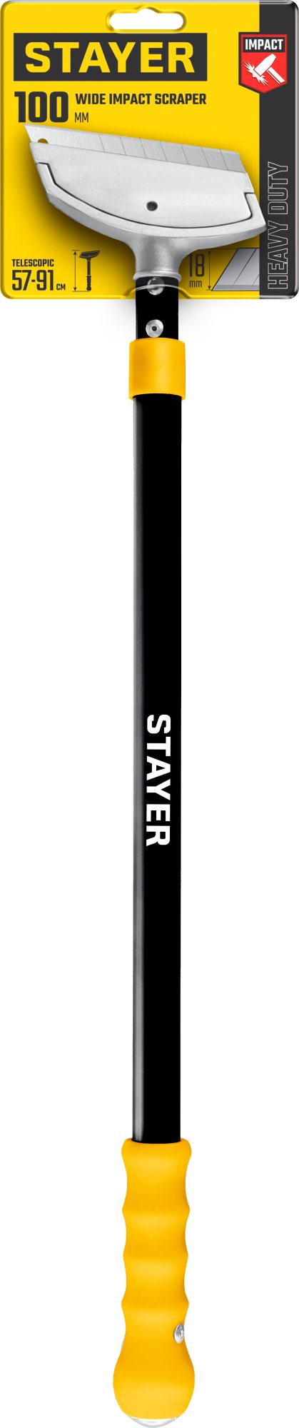 STAYER 100 мм, длина 570 - 910 мм, телескопический ударный скребок (08505)