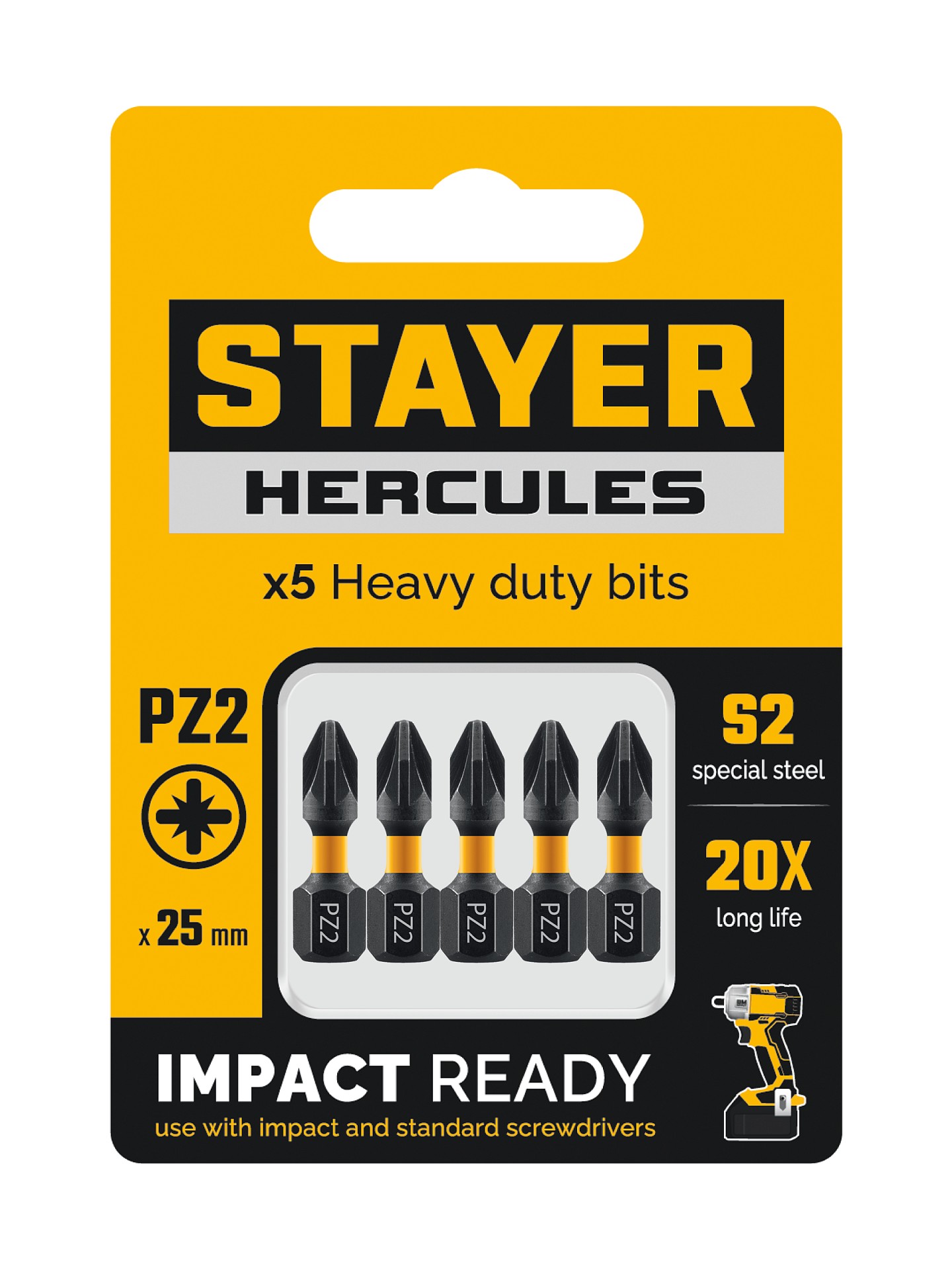 STAYER HERCULES, PZ1, 25 мм, 5 шт, торсионные биты (26233-2-25-5)