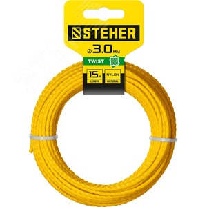 STEHER ВИТОЙ КВАДРАТ, 3.0 мм, 15 м, леска для триммера (75020-3.0)