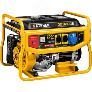 STEHER 7000 Вт, бензиновый генератор с электростартером (GS-8000E)