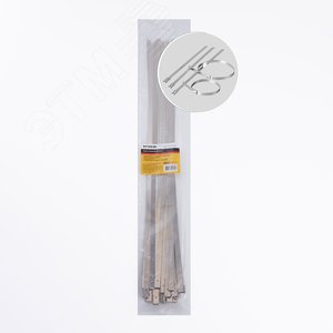 Хомут стальной 7.9х500мм, d пучка max 150мм, нагрузка 120кг, серый (25шт в упак),