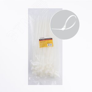 Хомут нейлоновый многоразовый 8x300мм, белый (100шт в упак)