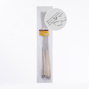 Хомут стальной 4,6х500мм, d пучка max 146мм, нагрузка 55кг, серый (25шт в упак),