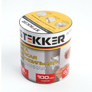 Лента клейкая сверхсильная 0.7х100мм прозрачная 1.5м STEKKER