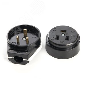 Вилка с розеткой для плит с/з, черный,