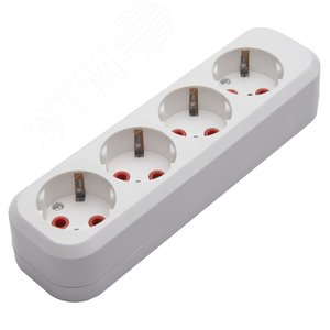 Розетка для удлинителя 4-местная с/з, белый,