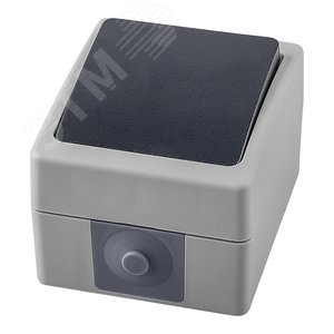 Переключатель одноклавишный, серия Велена, серый/графит,