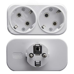 Разветвитель сетевой 2-местный с/з, белый