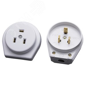 Вилка с розеткой для плит c/з, белый,