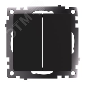 Переключатель двухклавишный (механизм) серия Катрин черный STEKKER