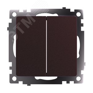 Переключатель двухклавишный (механизм) серия Катрин шоколад STEKKER
