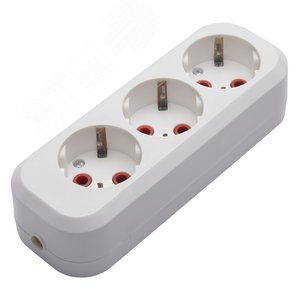 Розетка для удлинителя 3-местная с/з , белый,