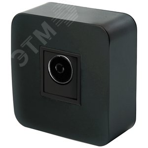 Розетка телевизионная 75 Ом 5-862МГц серия София черный матовый STEKKER