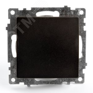 Переключатель 1-клавишный (механизм), 250В, 10А, серия Катрин, черный Stekker