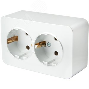 Розетка двухместная с/з 250В 10А серия София белый STEKKER
