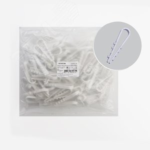 Дюбель-хомут для круглого кабеля (11-18мм), белый (100шт.)