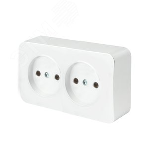 Розетка двухместная б/з 250В 10А серия София белый STEKKER