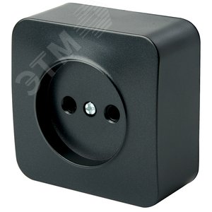 Розетка одноместная б/з 250В 10А серия София черный STEKKER
