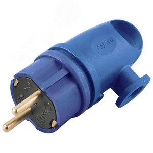 Вилка угловая с/з 250В 16А IP44 серия Одри каучук синий Stekker