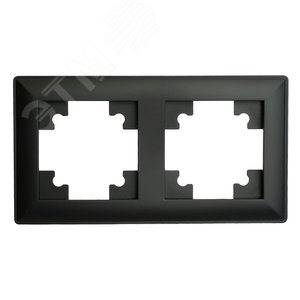 Рамка двухместная пластик серия Катрин черный STEKKER