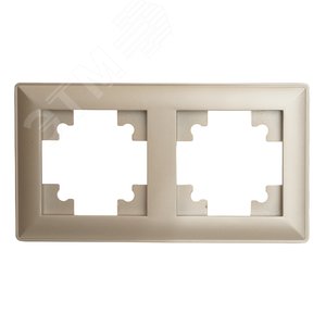 Рамка двухместная пластик серия Катрин шампань STEKKER