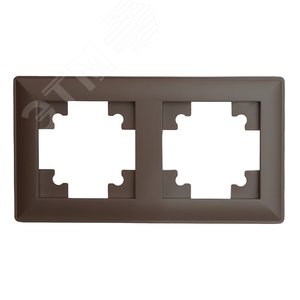 Рамка двухместная пластик серия Катрин шоколад STEKKER