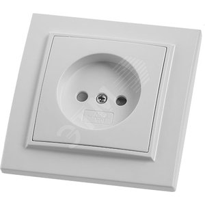 Розетка 1-местная б/з, серия Эрна, белый,