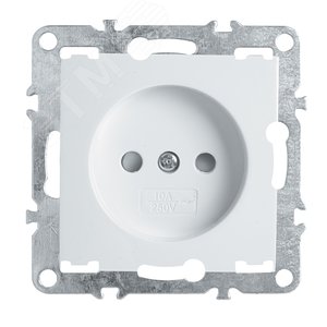 Розетка одноместная (механизм) б/з,с защитной шторкой,250В, 10А,  серия Эрна, белый Stekker