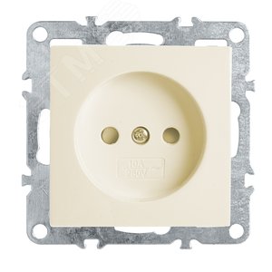 Розетка одноместная (механизм) б/з,с защитной шторкой,250В, 10А,  серия Эрна, слоновая кость Stekker