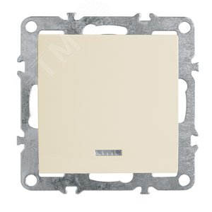 Выключатель 1-клавишный c индикатором (механизм), серия Эрна, , слоновая кость