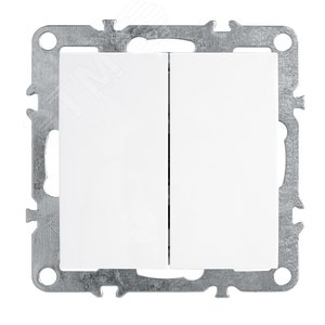 Выключатель двухклавишный (механизм), 250В, 10А, серия Эрна, белый