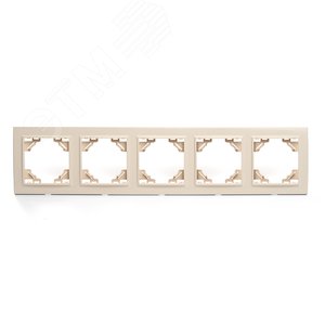 Рамка пятиместная горизонтальная, серия Эрна, слоновая кость Stekker