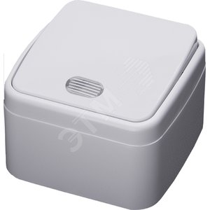 Выключатель одноклавишный с индикатором, серия Basic, белый,