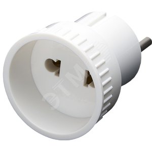Переходник сетевой б/з, 250В, 10A, белый,