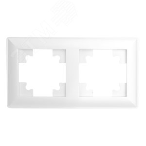 Рамка двухместная пластик серия Катрин белый STEKKER