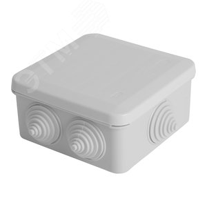 Коробка разветвительная 85*85*40мм, 6 вводов, IP44, светло-серая, EBX10-34-44 (GE41235)