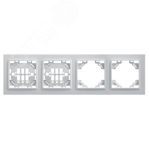 Рамка четырехместная горизонтальная, серия Эрна, белая,