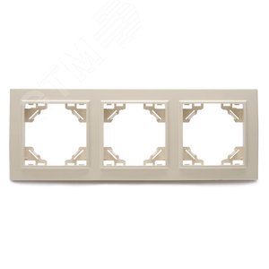 Рамка трехместная горизонтальная, серия Эрна, слоновая кость Stekker
