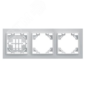 Рамка трехместная горизонтальная, серия Эрна, белый,