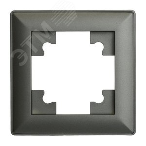 Рамка одноместная пластик серия Катрин графит STEKKER