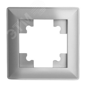 Рамка одноместная пластик серия Катрин серебро STEKKER