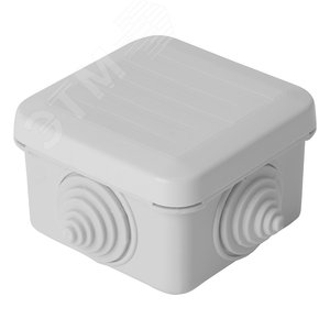 Коробка разветвительная 70*70*40мм, 4 ввода,  IP55, светло-серая, EBX10-34-55 (GE41236)