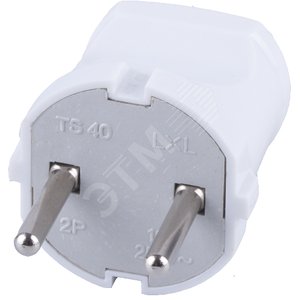 Вилка электрическая прямая б/з, белый,